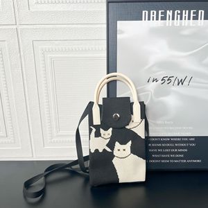 Sac fourre-tout tricoté personnalisé pour femmes sac à main écologique à motif d'oreiller doux avec fermeture à bouton transport de téléphone portable pour l'été - Product Image 2