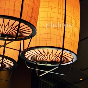 Wabi-Sabi Style Fabric Chandelier Irregular Shape Japanese <b>Dining</b> Table Lamp Chinese Private Room Restaurant Bar Counter <b>Light</b> - Product Image 3