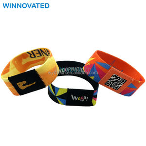 이벤트 티켓 1K 인쇄 사용자 정의 Cashless 조절 패브릭 <span class=keywords><strong>RFID</strong></span> 팔찌 NFC - Product Image 4