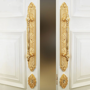 Cerradura de puerta silenciosa dorada de latón de cobre de lujo, cerradura de puerta de entrada de diseño - Product Image 1