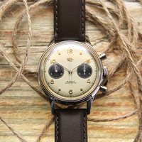 RED STAR 1963 Montre mécanique chronographe pour homme 38 mm Saphir 21 Zuan avec mouvement ST1901 Swanneck étanche