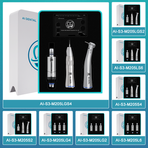 Set di manipolo S3-M205LGS4 a bassa velocità 1:1 pezzo a mano ad angolo contra motore a LED dritto 4 fori strumenti dentali set - Product Image 5