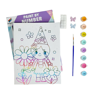 2025 nouvelle peinture imprimée au Laser par numéro toile cadre Art petite fille avec cadre nature morte et fleur sujets décoration de Table - Product Image 1