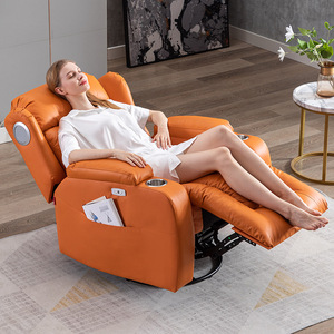 Fauteuil inclinable de luxe pour une personne - Cuir véritable, électrique, avec haut-parleurs intégrés et porte-gobelet, fauteuil inclinable moderne de qualité supérieure 579 - Product Image 4