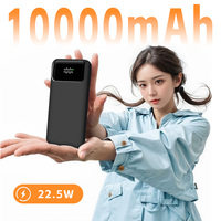 Batterie externe 10000mAh Chargeur portable 22.5W PD Charge rapide Câbles intégrés Affichage LED Batterie externe Station d'alimentation