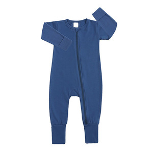 Combinaison en tissu de coton doux pour bébé pyjamas à pieds zippés pyjamas pour bébés filles garçons ensemble de pyjamas pour bébés avec mitaines - Product Image 1