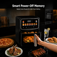 Friteuse électrique carrée à circulation d'air chaud 2100W avec panier en PTFE à chauffage uniforme pour usage domestique et cuisson croustillante