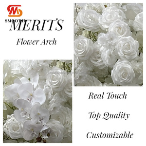 Arche de fleurs artificielles lisses, très demandée, pour mariage, décoration d'arche de roses, arche de fleurs blanches, toile de fond de porte - Product Image 3
