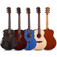 Guitare acoustique en bois massif Alston, prix d'usine, 36 pouces, petite taille, guitare de voyage, épicéa massif et acajou, finition brillante DS-40M