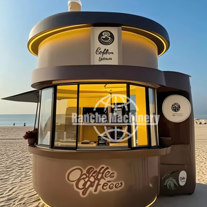 Carrito de Café Móvil, Remolques de Concesión de Café, Carrito de Café Portátil, Carrito de Helados y Comida Rápida, Acero Inoxidable, con Alimentación Integrada, para Snacks - Product Image 1