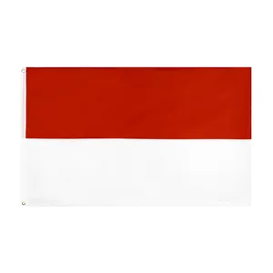 Venta al por mayor de la mitad roja al aire libre y mitad blanco 100% poliéster identificación indonesio banderas