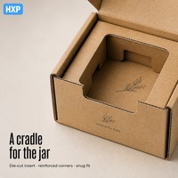 Boîte d'expédition personnalisée en carton kraft pour pot de bougie avec insert découpé, emballage ondulé