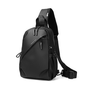 Men's Oxford Cloth Chest Bag Large Capacity Water Repellent Business Travel Crossbody Bag Black Gray Blue Solid Color - Product Image 2