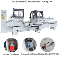 Machine de découpe CNC OUWO 380V à deux têtes 45/90 degrés pour aluminium, PVC et UPVC avec PLC et moteur pour profilés de fenêtres et de portes, haute précision