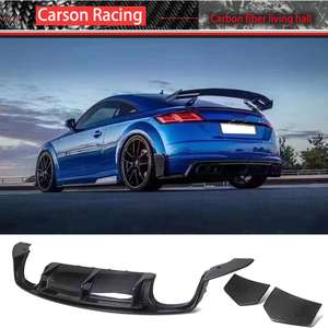 Aileron séparateur de lèvre de diffuseur arrière en fibre de carbone véritable pour <span class=keywords><strong>Audi</strong></span> <span class=keywords><strong>TT</strong></span> <span class=keywords><strong>MK3</strong></span> TTS TTRS 2015-2019 Accessoires extérieurs - Product Image 3