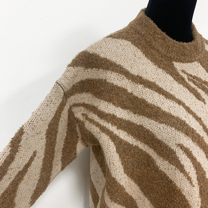 Pull en tricot à imprimé <span class=keywords><strong>zèbre</strong></span>, col rond, chaud pour l'hiver, pour femme, vente en gros, marque privée - Product Image 2