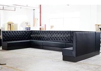 Mobilier pour projets industriels : Canapé sectionnel en métal et cuir pour restaurants, cafés, restaurants de hamburgers, clubs KTV et bars