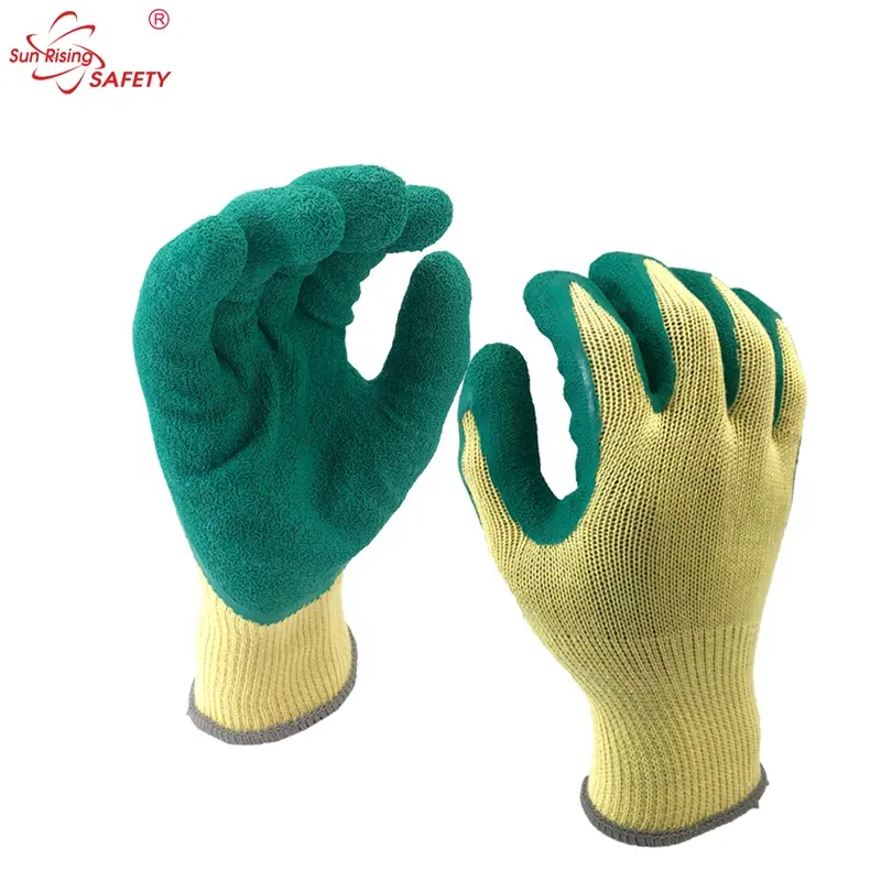 SRSAFETY Factory high-quality park planting tools green two-handed garden digging gloves for women and men with printed liner