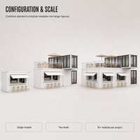 Maison conteneur à succès pour restaurant, bar, barbecue et café - Design moderne, personnalisable, emballage plat, prix bas, haute qualité