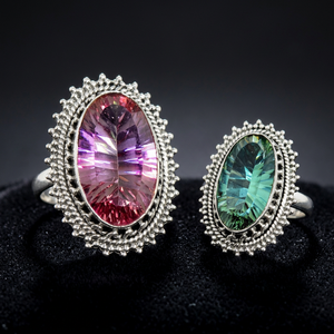 Bijoux semi-précieux de qualité supérieure, design tendance et actuel, en argent sterling 925, sertissage clos, couleur Alexandrite luxueuse et attrayante - Product Image 3