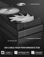 Refroidisseur CPU AIO 240 mm ARGB, refroidisseur liquide CPU double ventilateur, système de refroidissement par eau pour PC, compatible Intel et AMD
