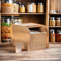 Boîte à pain artisanale en bois personnalisée avec design personnalisé Boîte en bois avec panneau mural pour le rangement de la cuisine