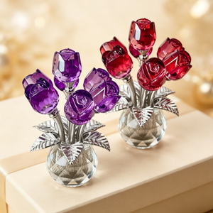 Nouveau produit : élégante rose à sept têtes en cristal, décoration de table, décoration d'entrée, décoration créative pour anniversaire, Saint-Valentin - Product Image 3