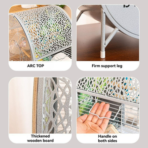 Vente en gros de cage à oiseaux en métal transparente de luxe, grande, anti-évasion, résistante aux éclaboussures, pour villa, pour usage domestique - Product Image 4