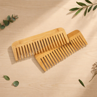 Peine de madera de neem ecológico al por mayor para el hogar, promoción de salones y viajes, peine de bambú