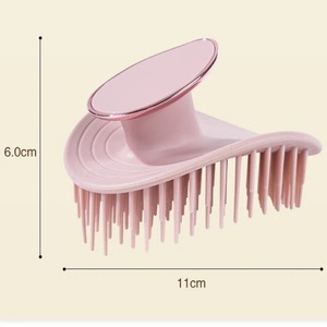 Cepillo de masaje para lavado de cabello con diseño de hoja, herramienta doméstica para lavar el cabello, cepillo para limpieza del cuero cabelludo, peine para champú con masaje - Product Image 6