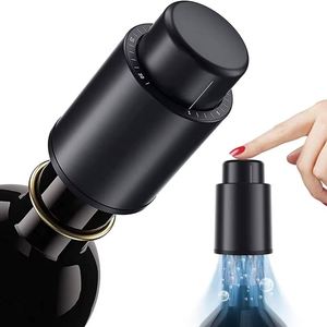 Vacuum <b>Wine</b> Bottle Cap <b>Stopper</b> Sealed Storage Vacuum Memory <b>Wine</b> <b>Stopper</b> Push Style Bar Tools Barware <b>Wine</b> Cork Black - Product Image 1