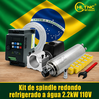 Kit de moteur de broche avec variateur de fréquence (VFD) pour machine de fraisage et gravure CNC à refroidissement par eau, 2,2 kW, 220 V/110 V, livraison gratuite au Brésil