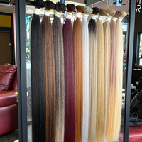 Paquetes de Cabello Sintético Amlsimte al Por Mayor, Extensiones de Cabello Liso Hueso de Fibra Resistente al Calor