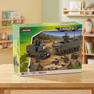 OXFORD COBRA TEAM Military Command Vehicle Transportation Building <b>Block</b> Set 682 PCS Tactical Staff Car Construction Toy ABS - Product Image 1