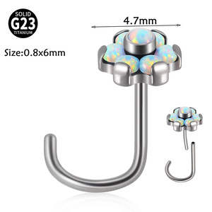 Gaby-anillos <span class=keywords><strong>de</strong></span> <span class=keywords><strong>titanio</strong></span> para la <span class=keywords><strong>nariz</strong></span>, <span class=keywords><strong>piercing</strong></span> para la <span class=keywords><strong>nariz</strong></span> con forma <span class=keywords><strong>de</strong></span> tornillo, con diseño <span class=keywords><strong>de</strong></span> flor, modelo ASTM F136, venta al por mayor - Product Image 6