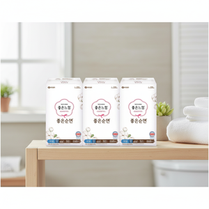 Toallas Sanitarias Delgadas de Algodón Good Feel, con Estampado Láser Grande, 32 Unidades x 4 Paquetes, Hechas en Corea - Product Image 3