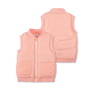 Gilet di fabbrica personalizzato per bambini autunno inverno tinta unita senza maniche con Zip trapuntata per bambini giacca da esterno per bambine - Product Image 2