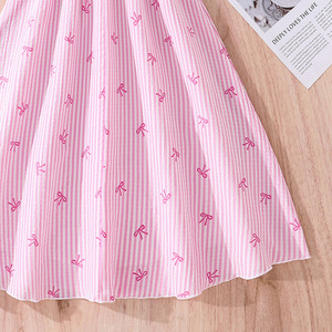 Vestido clásico con estampado de lazos a rayas y corte en A <span class=keywords><strong>para</strong></span> <span class=keywords><strong>adolescentes</strong></span>, uso diario informal y <span class=keywords><strong>para</strong></span> fiestas. - Product Image 4