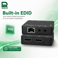 Kit d'extension HDMI DQINFOS 10 Gbit/s, prend en charge jusqu'à 60 m sur CAT5e avec émetteur-récepteur EDID intégré, idéal pour les conférences