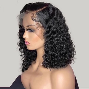 Hot Sale High Quality 10A Indian Deep Wave <b>Bob</b> 13*4 Frontal Human Hair Lace <b>Wig</b> - Product Image 1