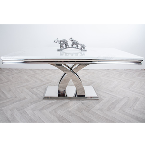 Juegos de comedor de 6 8 asientos plateados, muebles, sillas de comedor de mármol, juego de mesa de comedor de lujo - Product Image 6