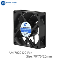 Ventilateur axial électrique de haute qualité AM7020 12V DC, 70x70x20mm, cadre en plastique, roulement à billes, 5000 tr/min, OEM ODM, noir, 5 ans de garantie