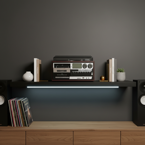 Lecteur de disques vinyles rétro 3 vitesses avec haut-parleurs stéréo intégrés, lecteur de CD, lecteur de cassettes, lecteur USB et lecteur de vinyles tout-en-un - Product Image 2