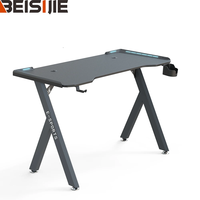 Table de jeu Wquantum Black 256 RGB KY-1 Guangdong Model avec porte-gobelet et crochet pour casque, surface en bois, structure en métal