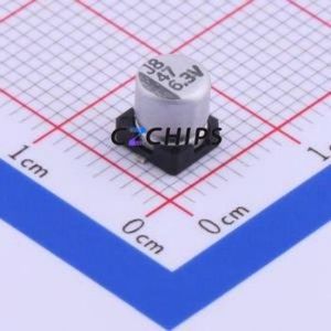 ตัวเก็บประจุแบบอิเล็กโทรไลต์อะลูมิเนียม SMD รุ่น VE-470M0JTR-0505, ขนาด D5xL5.3 มม. ความจุ 47uF ±20% แรงดัน 6.3V ขา 5 มม. - Product Image 1