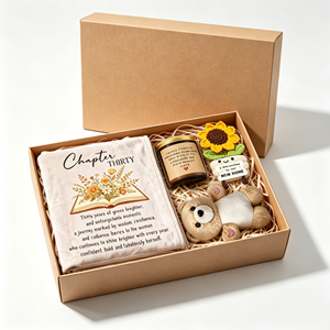Personalized 4 in 1 Valentine's Day <b>Gift</b> Box <b>Set</b> with Blanket Scented Candle Plush Doll Ornament For <b>Women</b> Girlfriend - Product Image 2