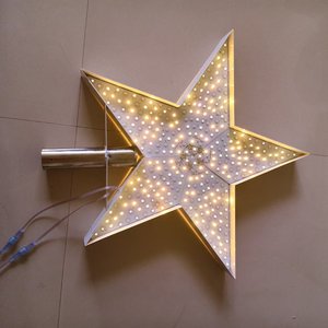 Estrella de Cinco Puntas Iluminada por Ambos Lados, 60 cm de Diámetro, Equipada con Fuente de Alimentación y Transformador, 220V 110V - Product Image 2