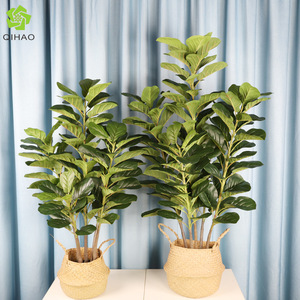 QIHAO <b>Artificial</b> Fiddle Leaf Fig Tree Large Indoor Decor Plant High Simulation Home Wedding Props - Product Image 4