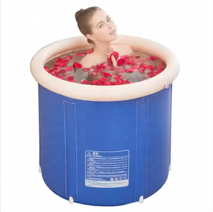 <span class=keywords><strong>Baignoire</strong></span> pliable autoportante 75x75cm en PVC+Nylon écologique pour adultes, bleue, durable et portable, facile à ranger dans le <span class=keywords><strong>coffre</strong></span> - Product Image 3