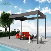 Pergola motorisée rétractable en aluminium à lames orientables - Protection intelligente contre le soleil et la pluie - Abri extérieur pour jardin et balcon